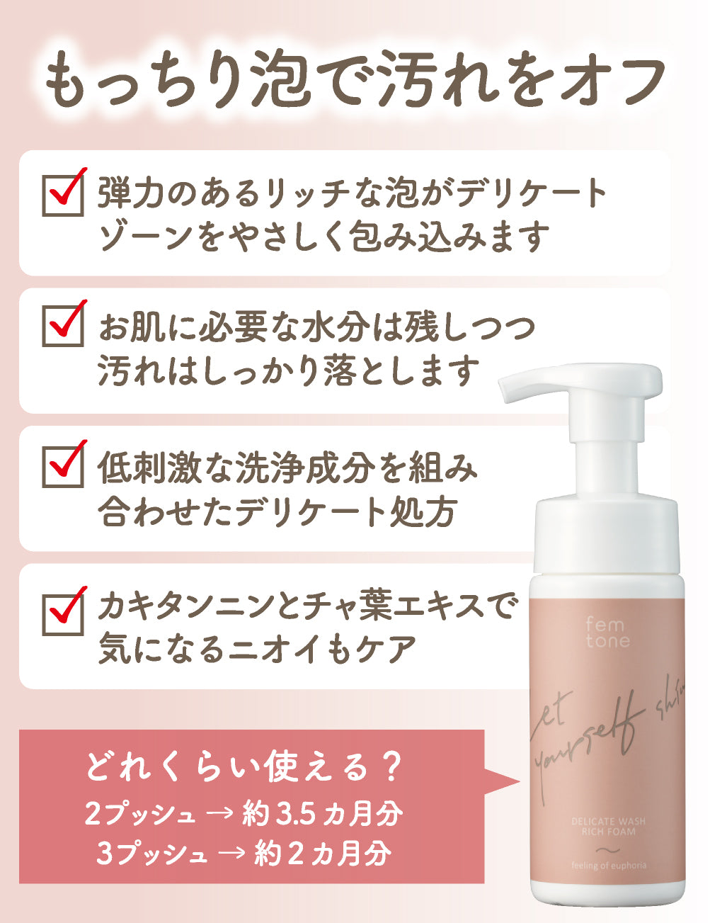 femtone デリケートウォッシュ リッチフォームAY 150mL