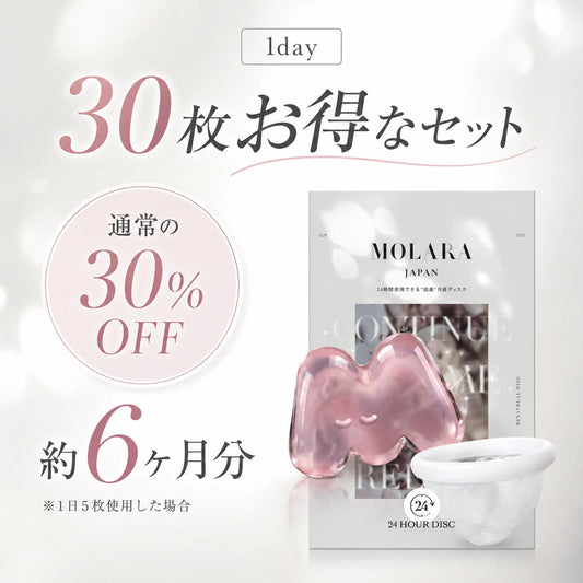MOLARA 1day  使い捨て月経ディスク 30枚お得セット（最大24時間/6ヶ月分）